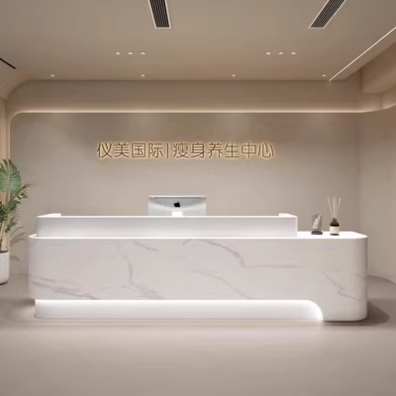 Luxury White Reception Desks M - Home Office Tienda のレビューと価格