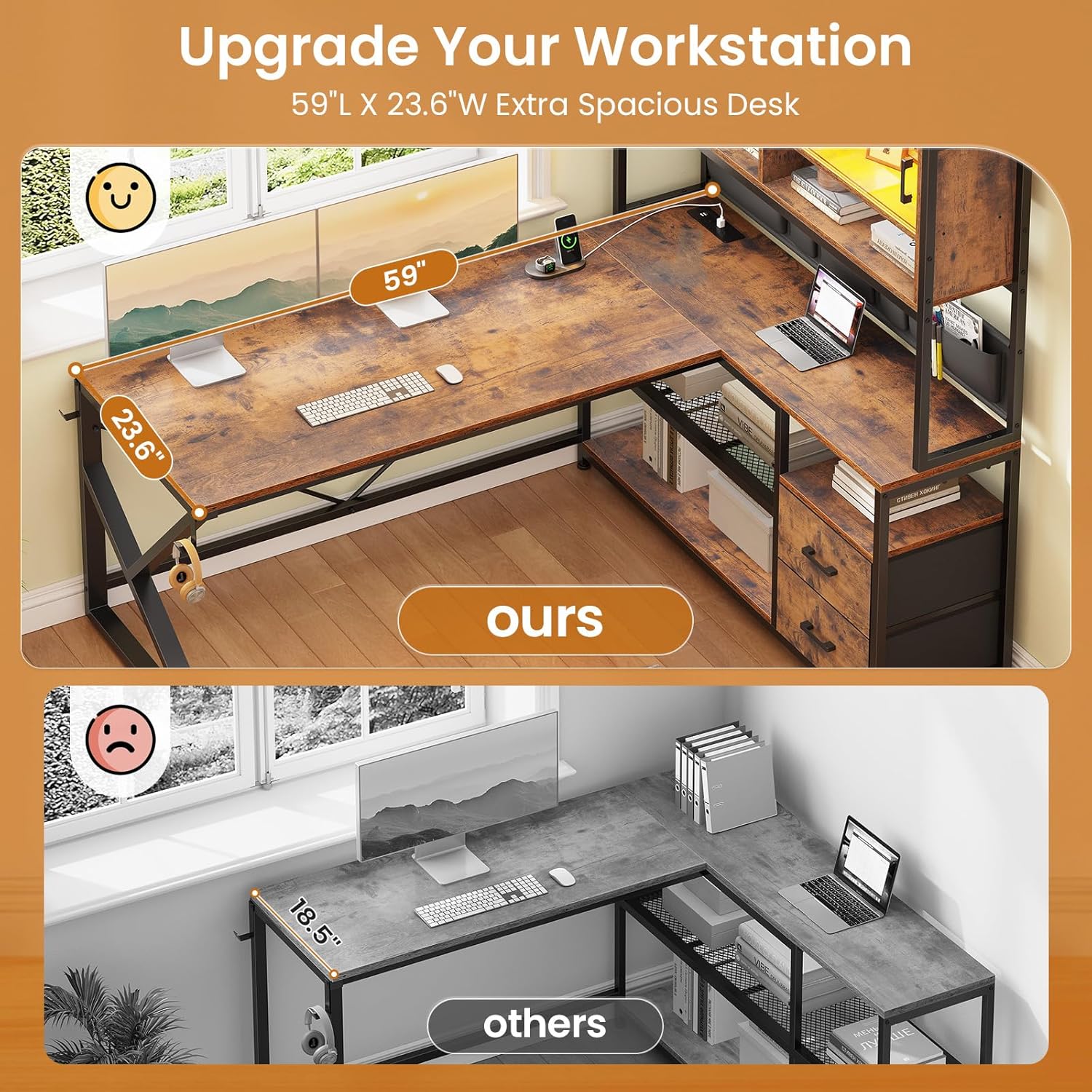 L Shaped Computer Desk with 2  - Home Office Shed のレビューと価格