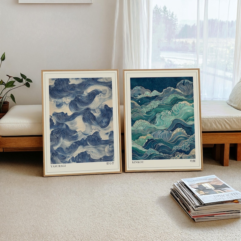 2pcs Japandi Sage Green and Bl - Home Office Japandi のレビューと価格