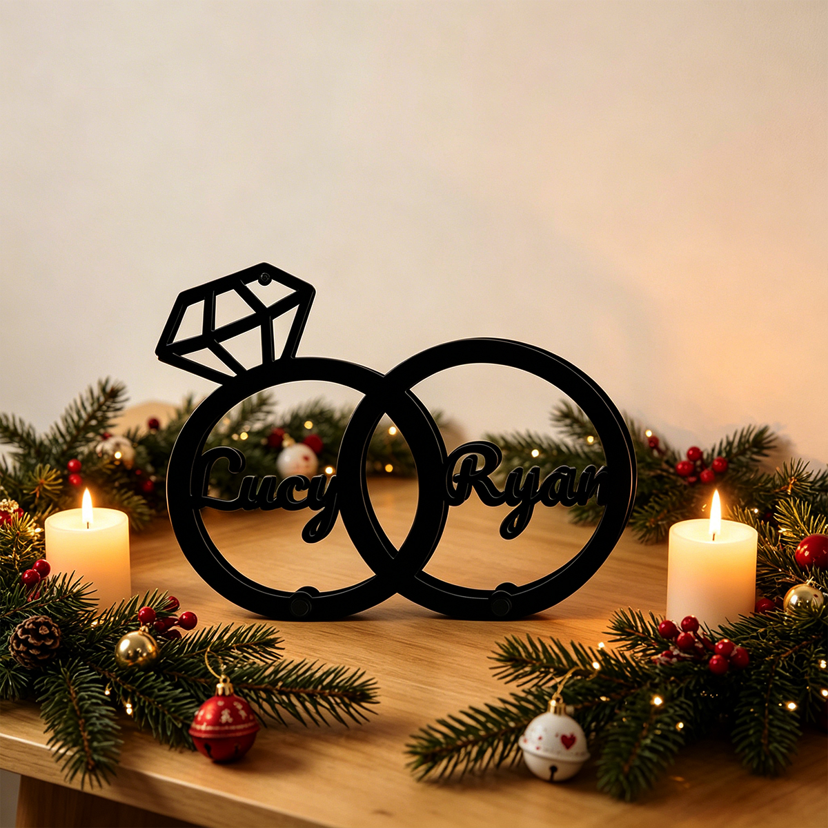 1Pc Csutom Name 3D Crown Ring  - Office Table Home のレビューと価格
