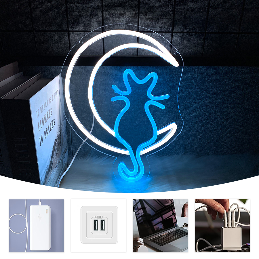 Animation Neon Sign, Moon And  - Home Office Icon のレビューと価格
