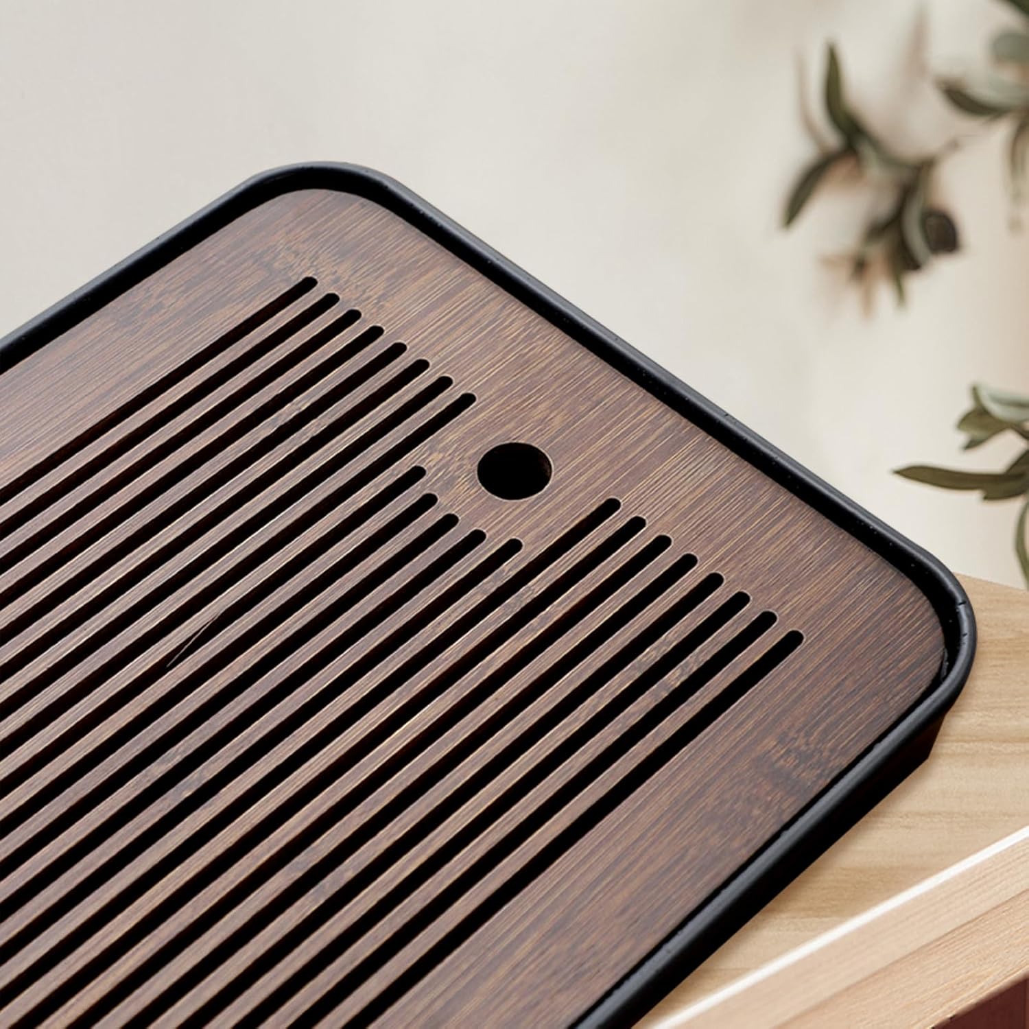 Natural Bamboo Tea Tray with H - Home Office Desk Ideas のレビューと価格