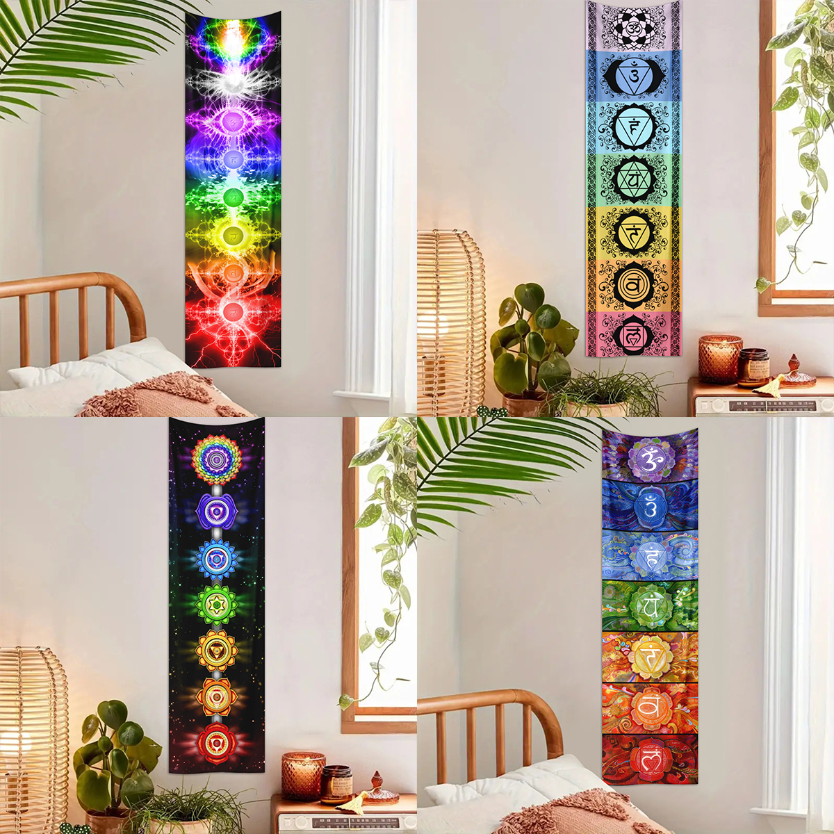 1pc Mysterious seven chakra ta - Home Office Yoga Room のレビューと価格