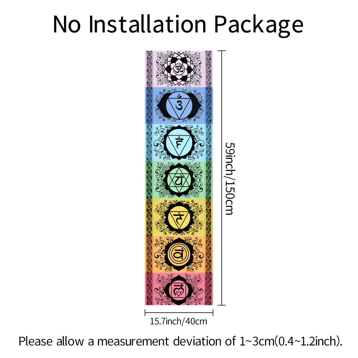 1pc Mysterious seven chakra ta - Home Office Yoga Room のレビューと価格
