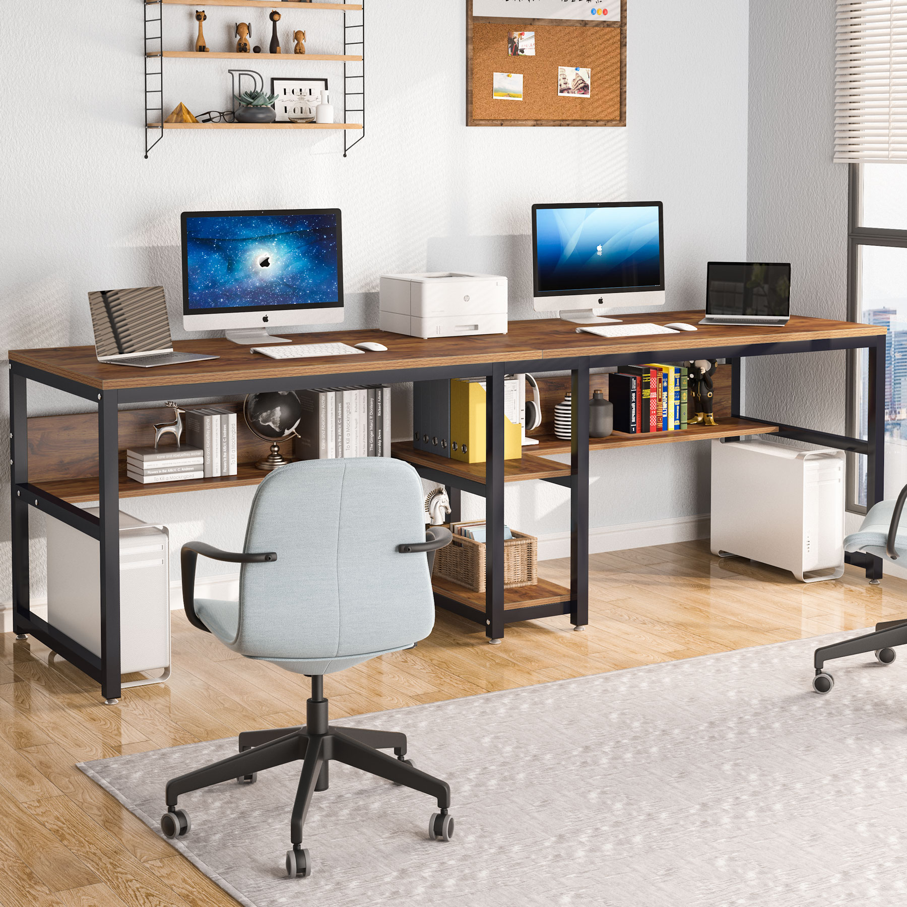 Tribesigns Two Person Desk wit - Home Office With Two Desks のレビューと価格