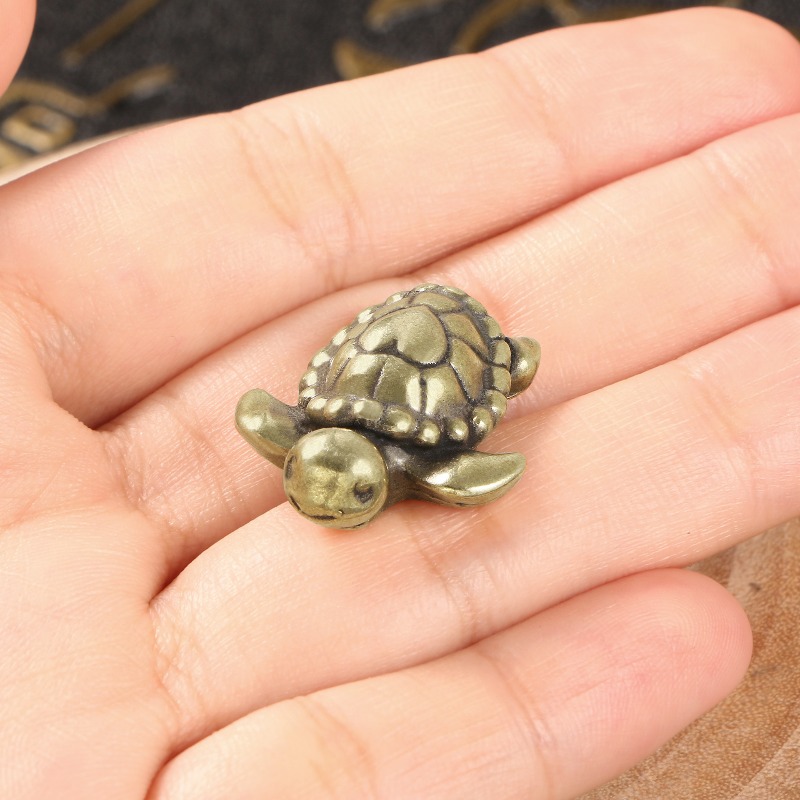 Pure Brass Little Turtle Figur - Home Office Desk Ideas のレビューと価格