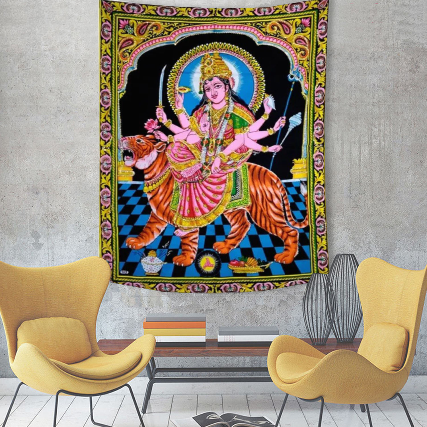 Indian God Tapestry Set, Shiva - Home Office Yoga Room のレビューと価格