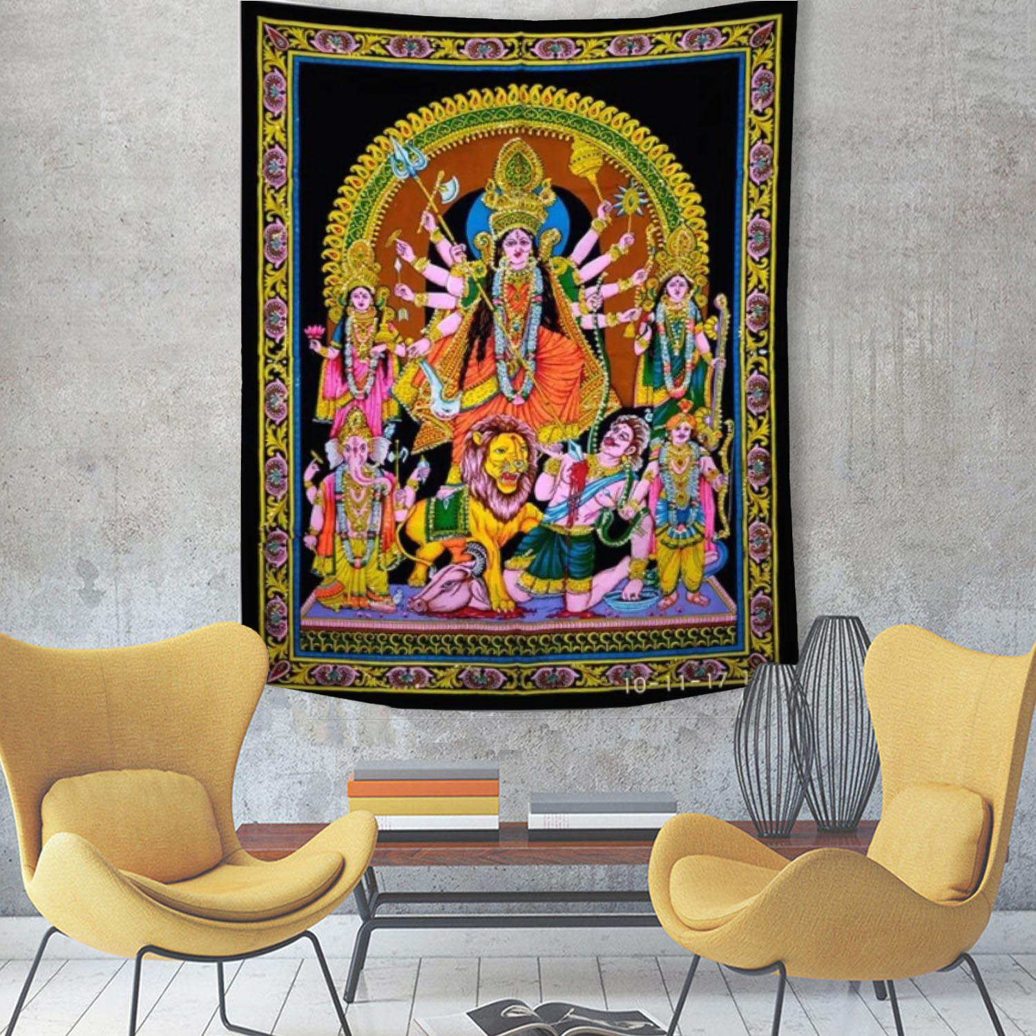 Indian God Tapestry Set, Shiva - Home Office Yoga Room のレビューと価格