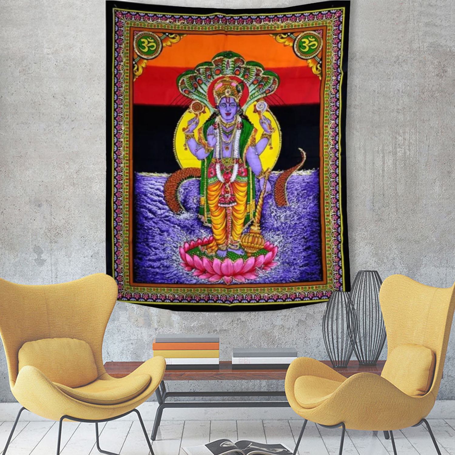 Indian God Tapestry Set, Shiva - Home Office Yoga Room のレビューと価格