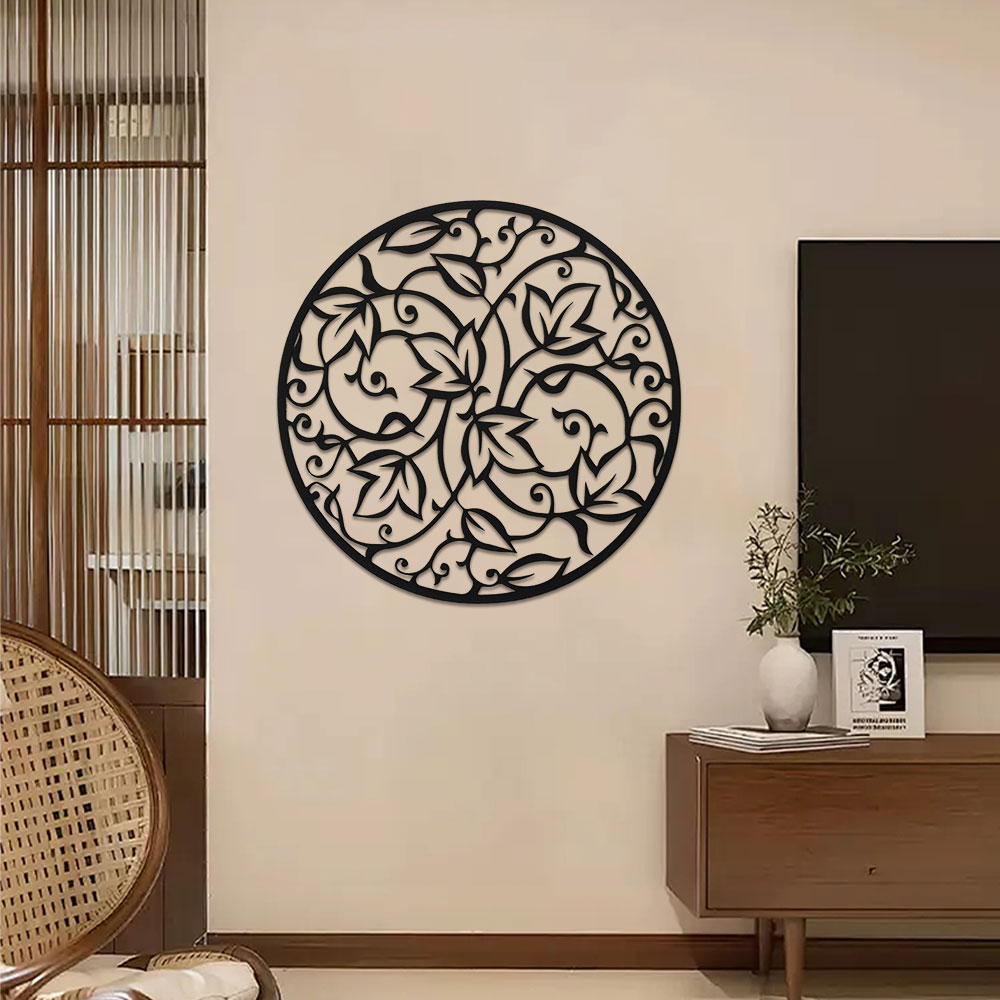 Elegant Black Metal Mandala Wa - Home Office Yoga Room のレビューと価格