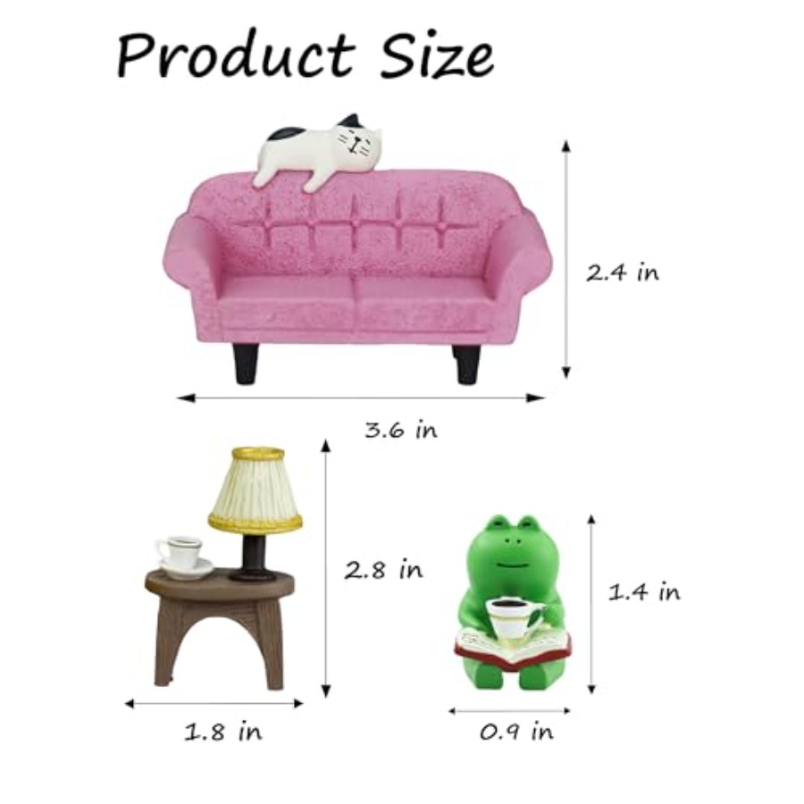 Cute Mini Frog Figurine with S - Office Table Home のレビューと価格