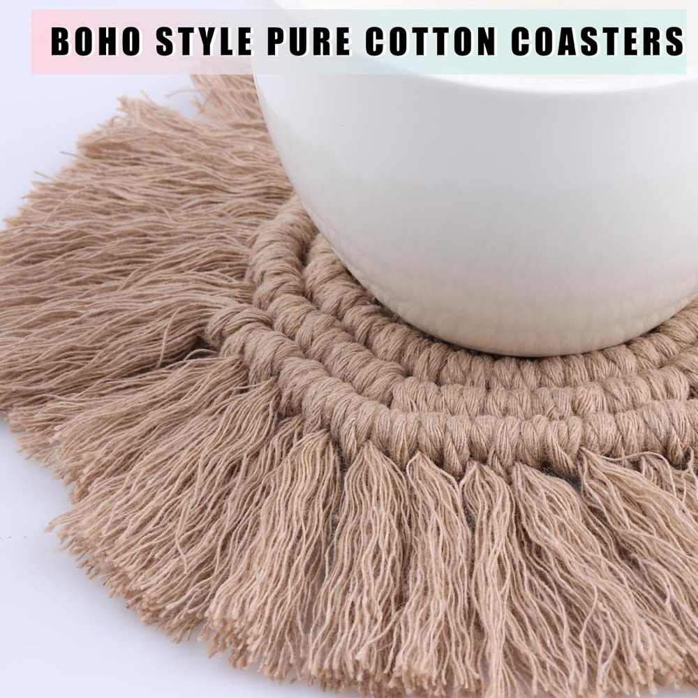 Round Vintage Macrame Coasters - Home Office Desk Ideas のレビューと価格